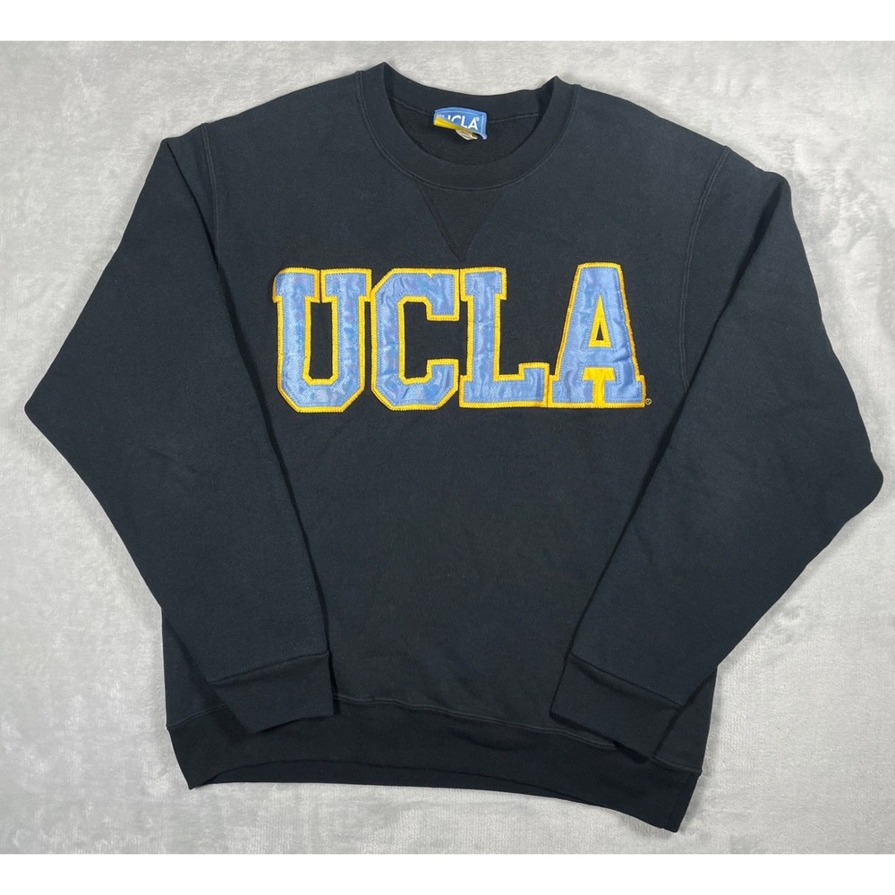 Vintage UCLA Gold Standard Sweatshirt Men Medium Black Spell Out Made in USA